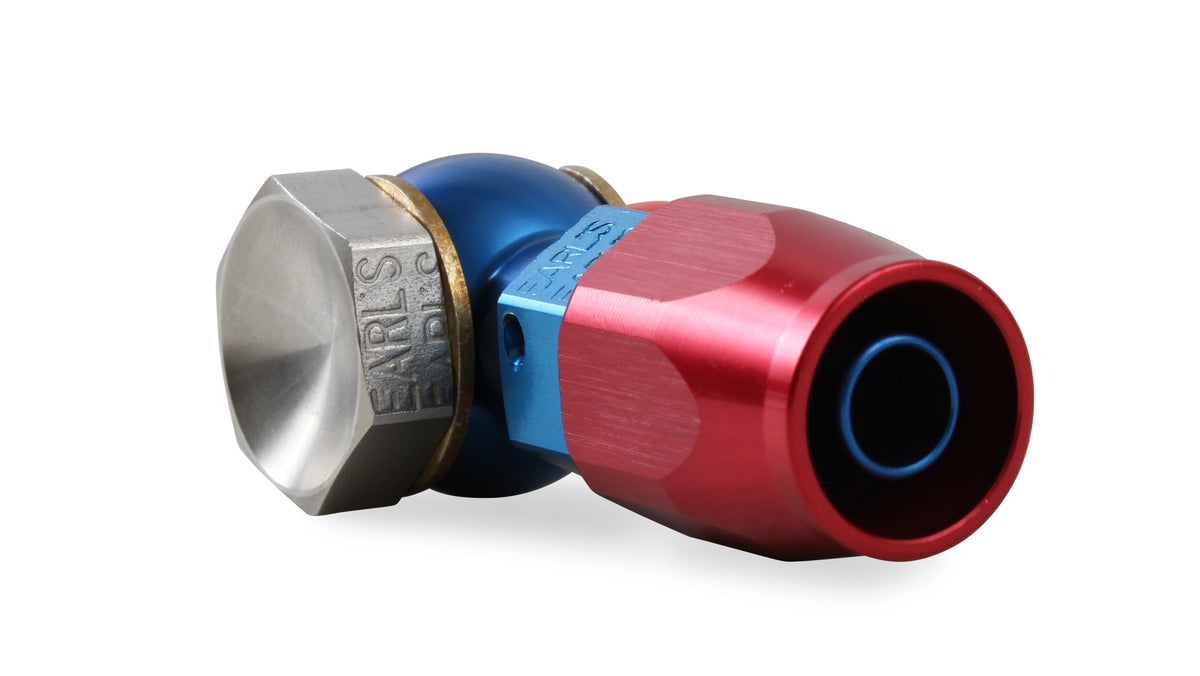 Earls 9/16"-24 Bango Swivel-Seal® Hose End AN -6 Red/Blue