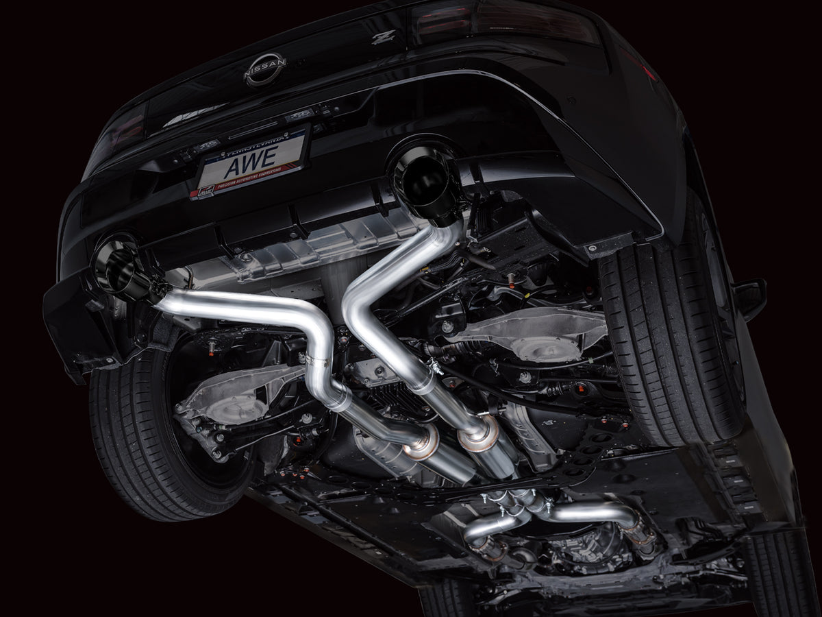 AWE Track Edition Exhaust for Nissan Z - 5” Diamond Black Tips