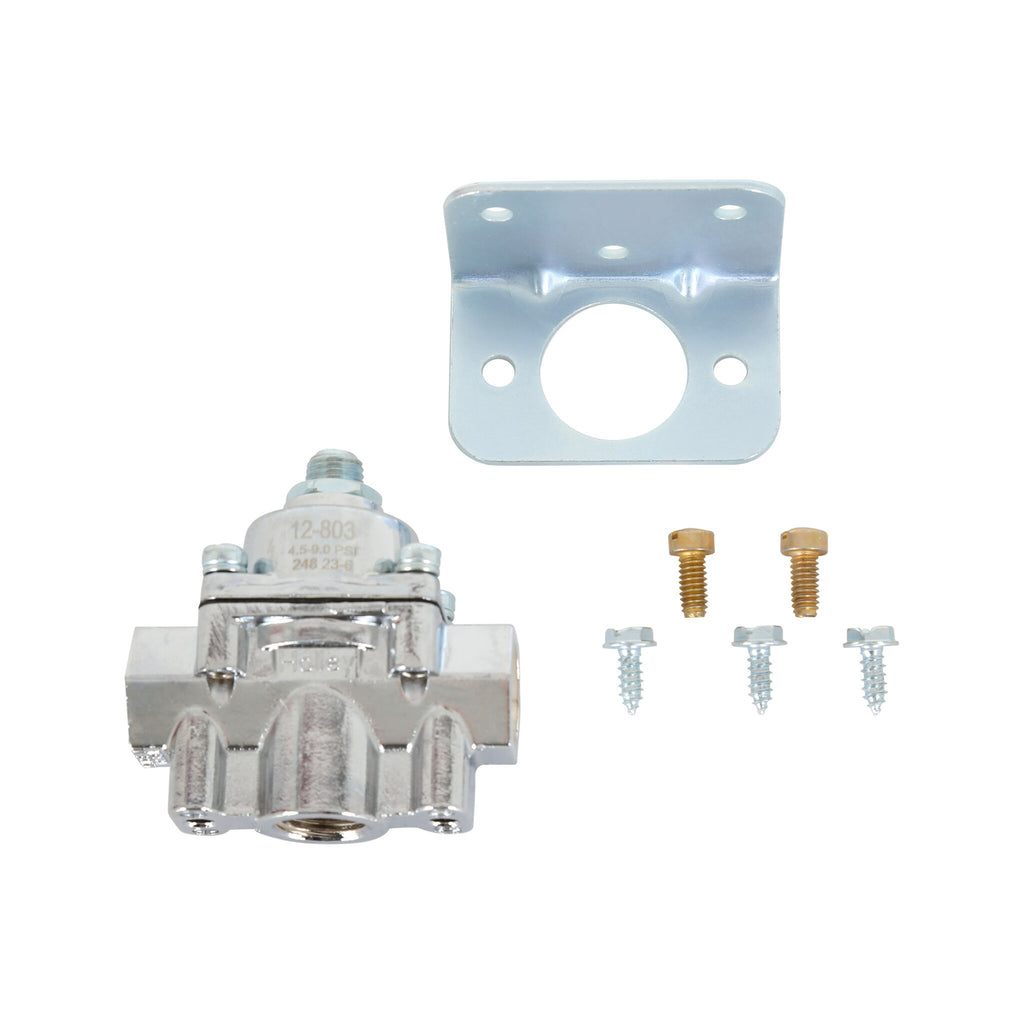 Earl's fuel pressure regulator, Chrome Plated, 4-9 PSI.