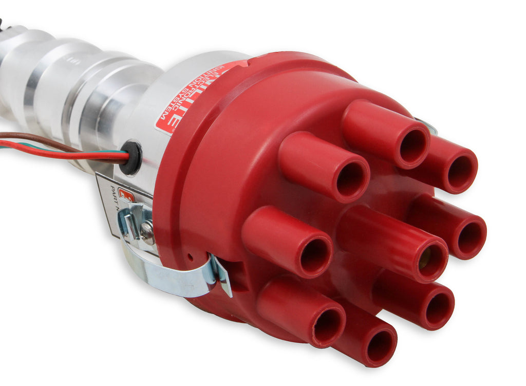 Mallory Unilite Distributor with built-in electronic ignition module.