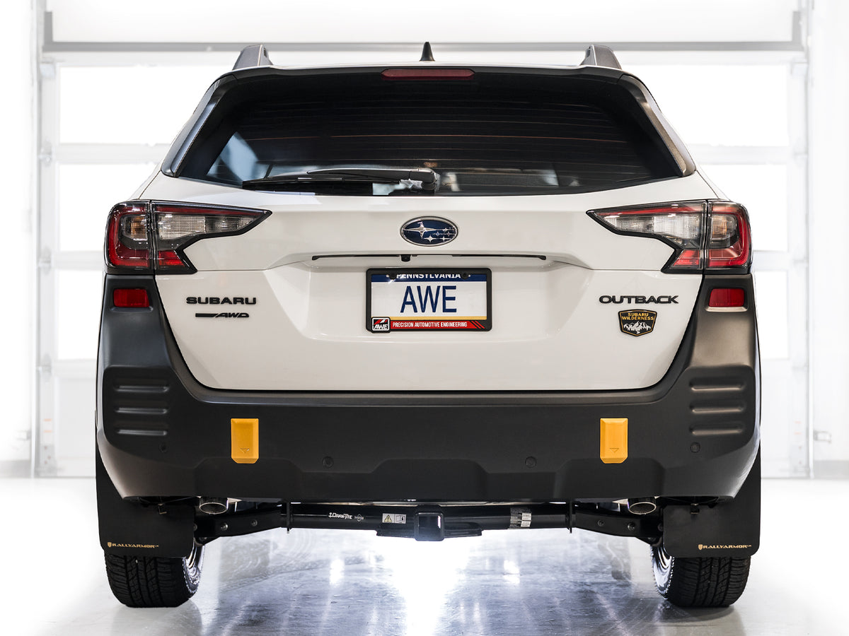 AWE 0FG Exhaust for Subaru Outback 2.4T - Dual BashGuards