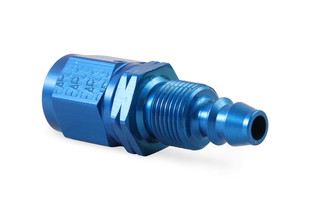 Earls Straight Auto-Fit Hose End AN -4 - Red/Blue