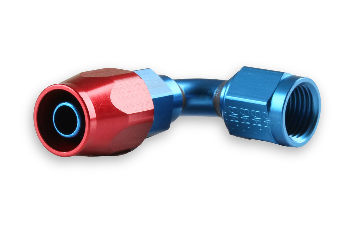 Earls 90 Degree Swivel-Seal® Hose End AN -6 - Red/Blue