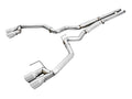 AWE Track Edition Cat-back Exhaust for the '18-'23 S550 Mustang GT - Quad Chrome Silver Tips