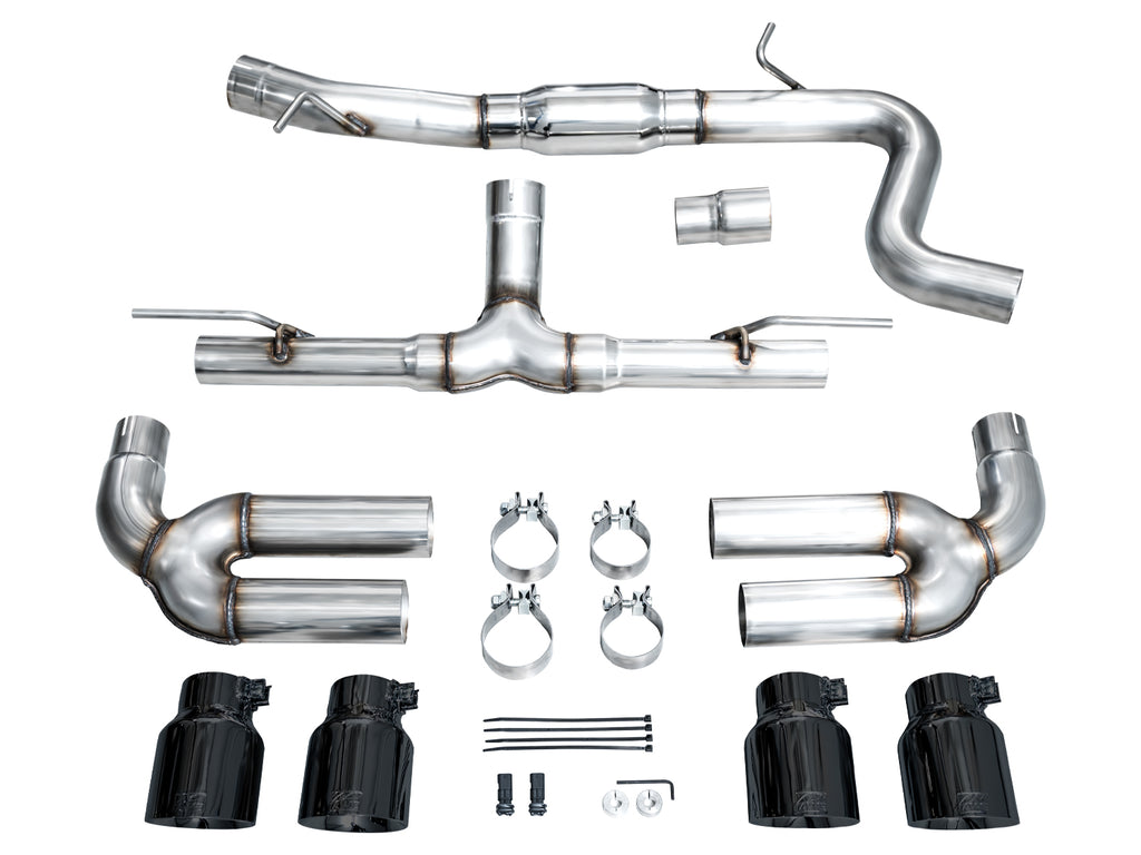 AWE Track Edition Exhaust for Audi 8Y S3 - 4.5" Diamond Black Tips