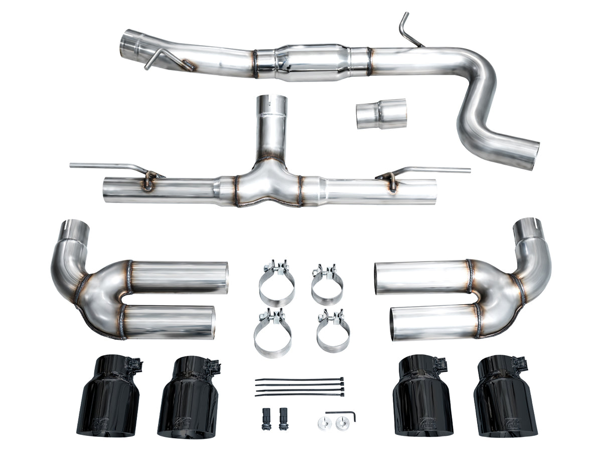 AWE Track Edition Exhaust for Audi 8Y S3 - 4.5" Diamond Black Tips