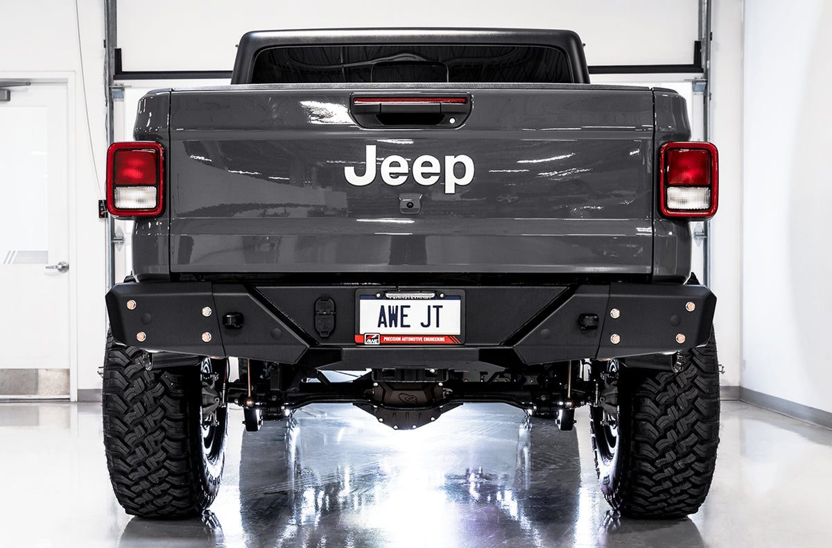 AWE Tread Edition Catback Dual Exhaust for Jeep JT 3.6L - Diamond Black Tips