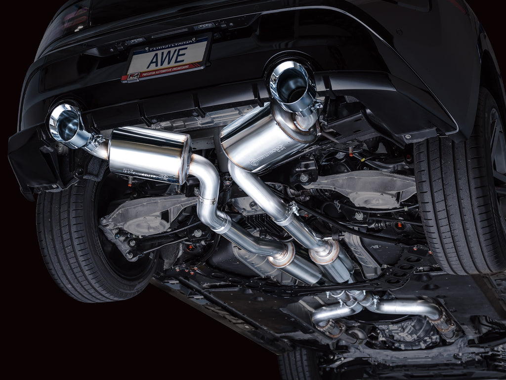 AWE Touring Edition Exhaust for Nissan Z - 5” Chrome Silver Tips