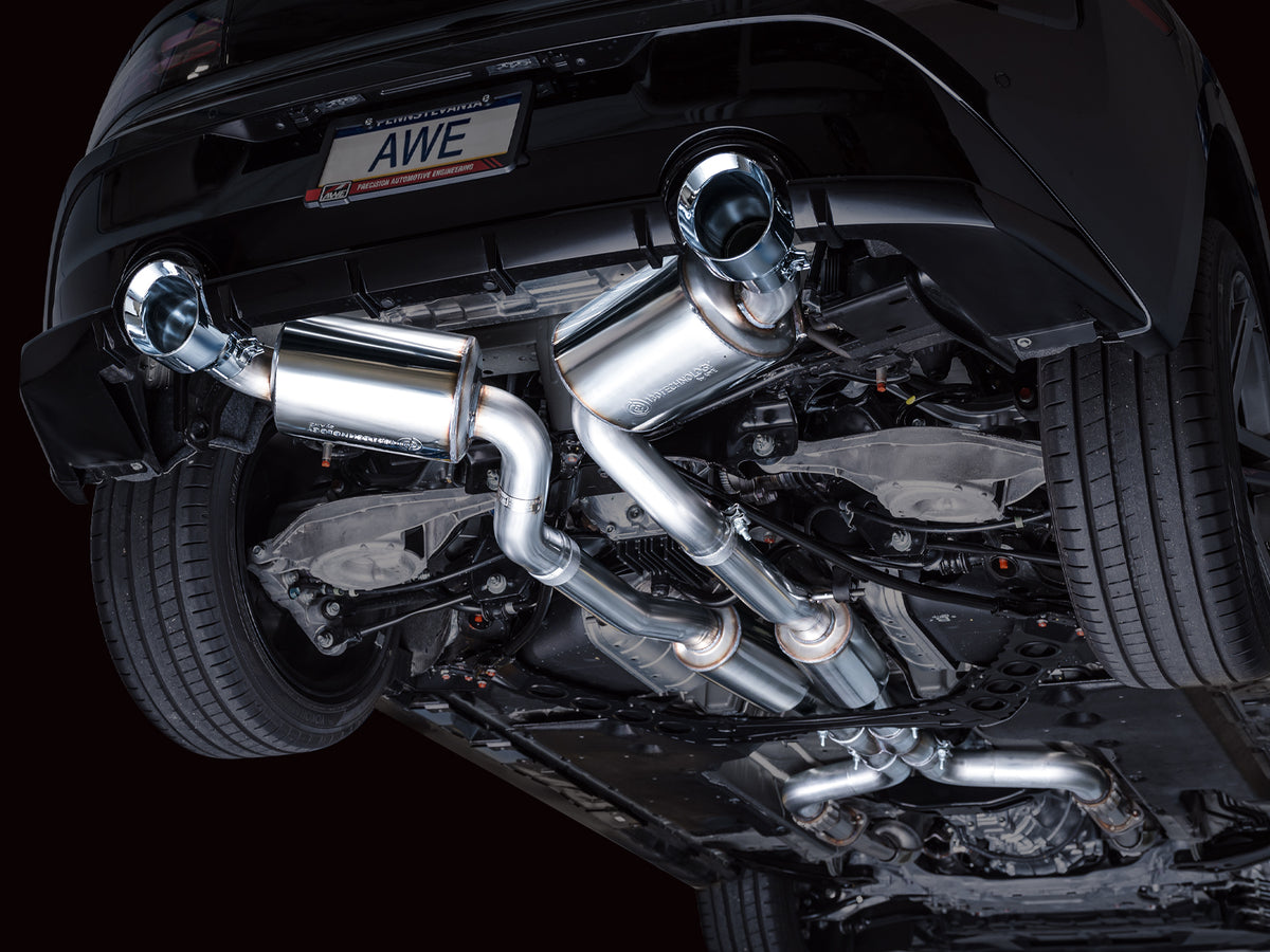 AWE Touring Edition Exhaust for Nissan Z - 5” Chrome Silver Tips