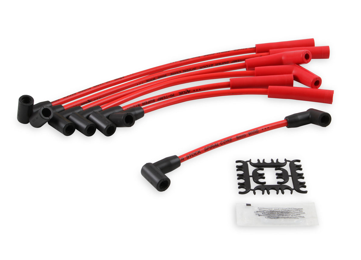Spark Plug Wire Set - Super Stock Spiral Core 8mm - Jeep L6 - Red - These 8mm custom fit Super Stock spiral core spark plug wires fit select Jeep L6 applications.