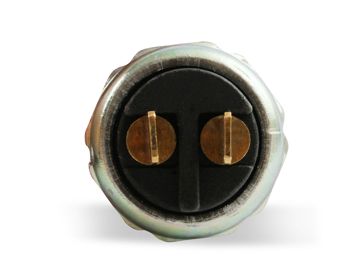 Brake light switch - Pressure activated w/ 1/8" NPT port - (2) 1/4" blade style electrical terminals.