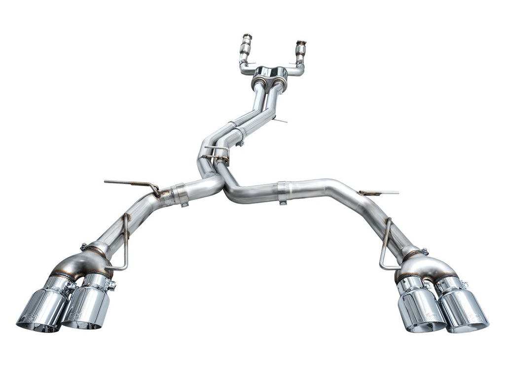 AWE Track Edition Exhaust for Audi C8 S6/S7 - 4.5" Chrome Silver Tips