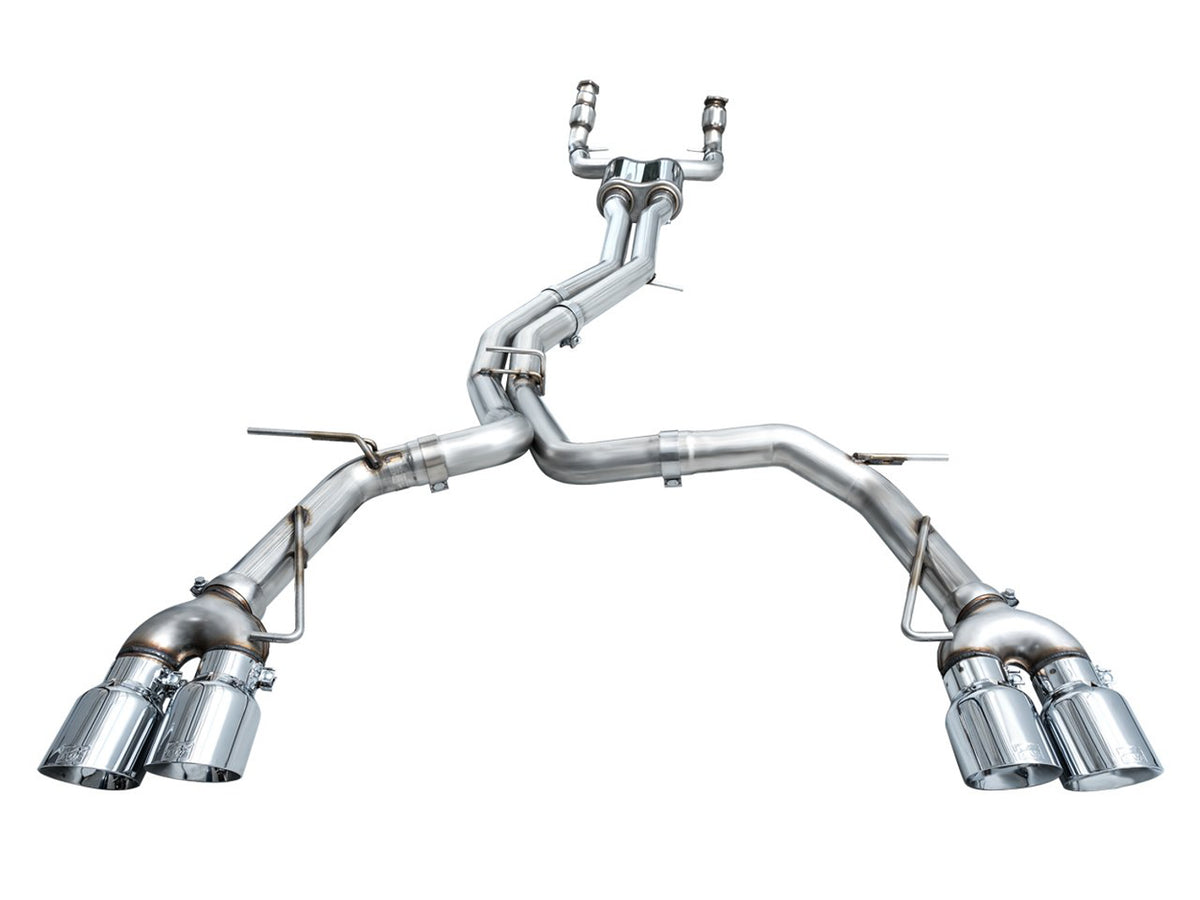 AWE Track Edition Exhaust for Audi C8 S6/S7 - 4.5" Chrome Silver Tips
