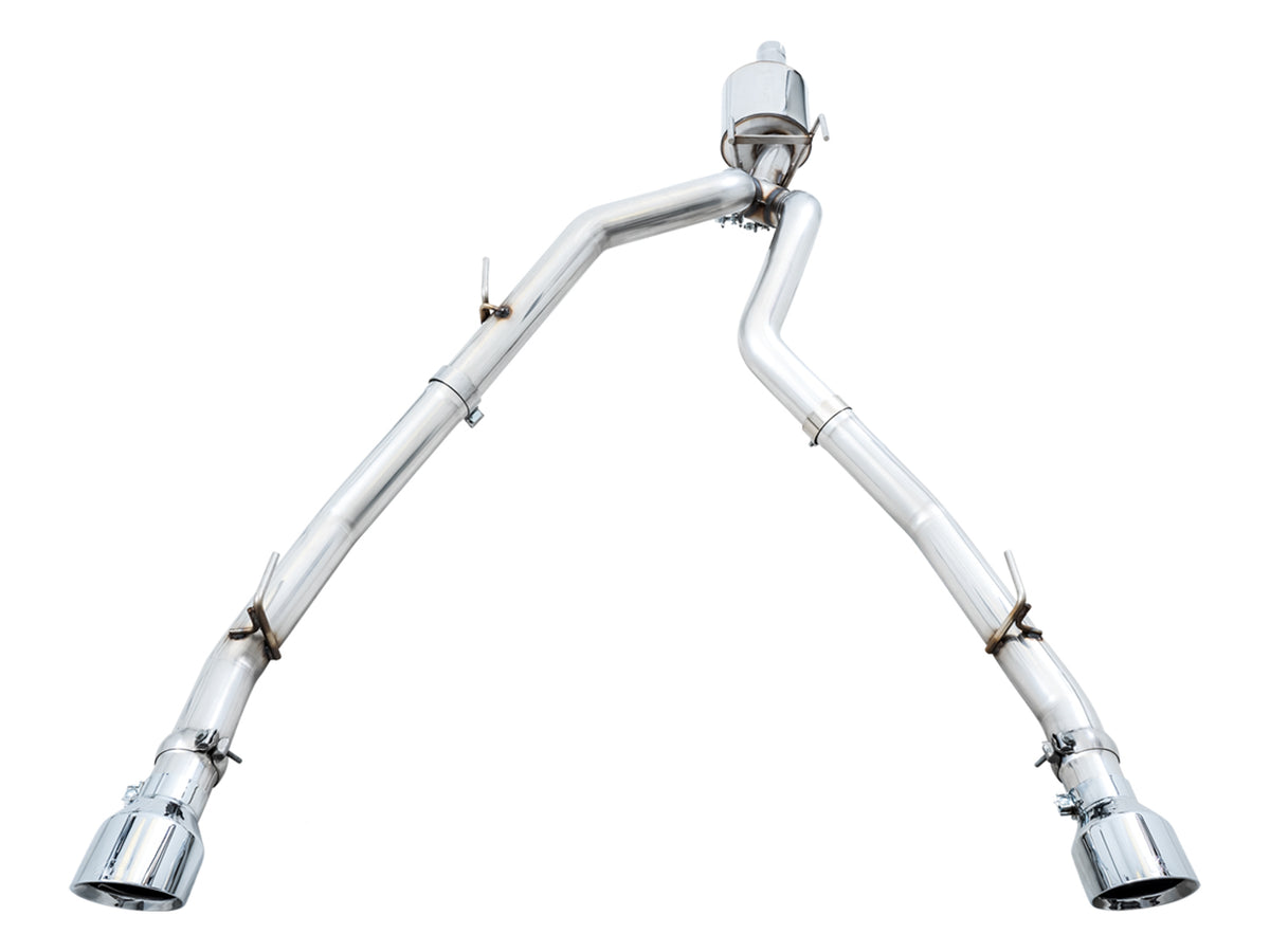 AWE 0FG Dual Rear Exit Catback for 4th Gen RAM 1500 5.7L (with bumper cutouts) - Chrome Silver Tips
