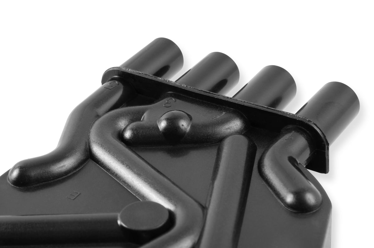 Distributor Cap - Chevy / GMC Vortec - V8 - Female - Socket Style - Crab - Black - 120141 distributor cap is a black, socket style heavy duty cap.