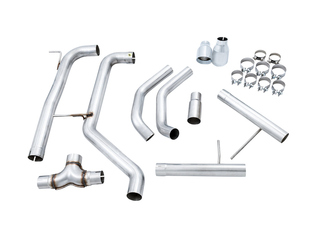 AWE Track Edition Exhaust - Non-Resonated - for MK7 Jetta GLI w/ Stock Downpipe - Chrome Silver Tips