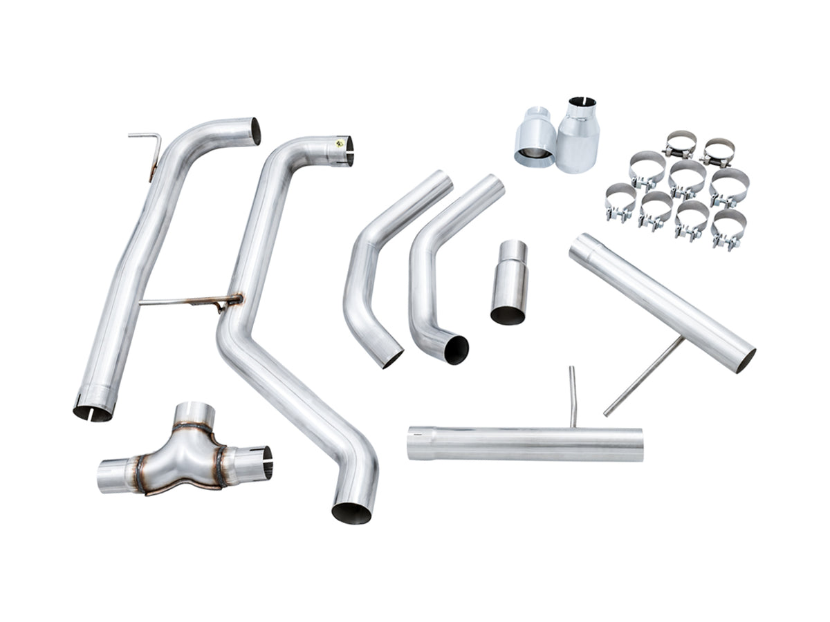 AWE Track Edition Exhaust - Non-Resonated - for MK7 Jetta GLI w/ Stock Downpipe - Chrome Silver Tips