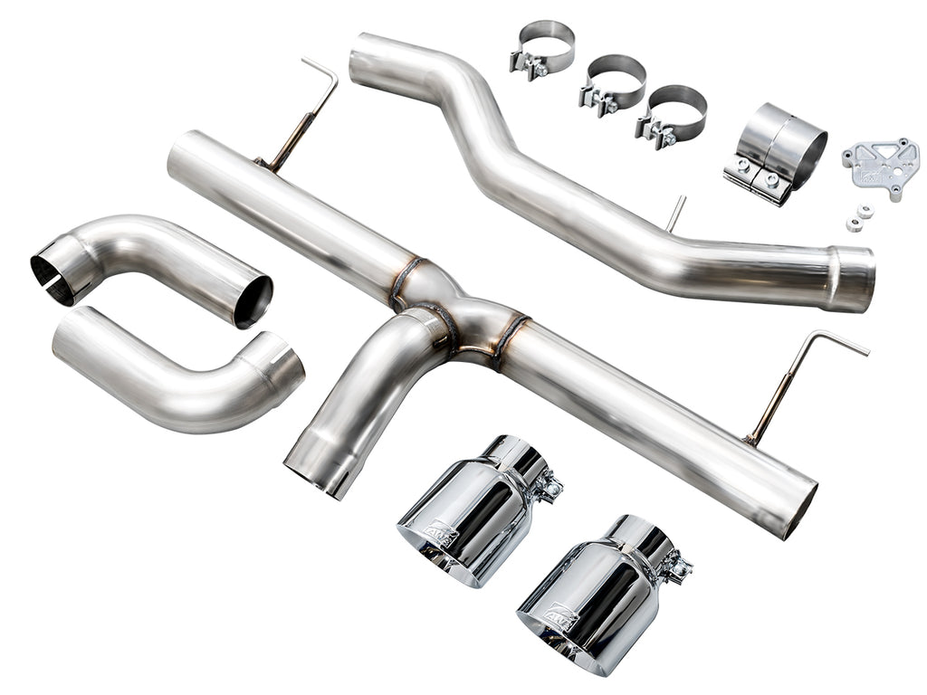 AWE Track Edition Axleback Exhaust for BMW G2X 330i/430i - 4.5” Chrome Silver Tips