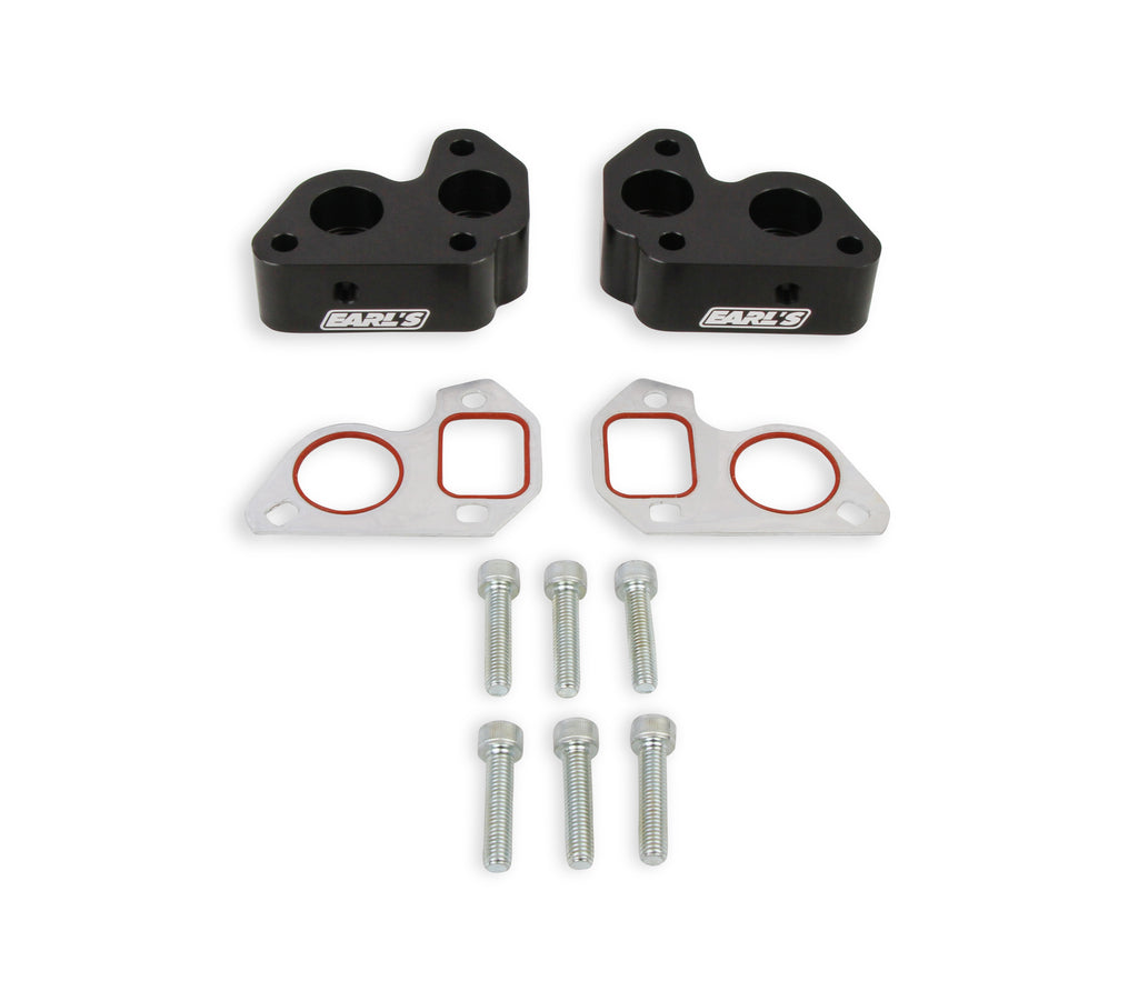 Fits GM LS Engines - Includes (2) -12 AN O-Ring ports on Each side of the block.  1/8" NPT port for use with Steam Tube Plumbing.  Billet Aluminum w/ Black Anodized Finish