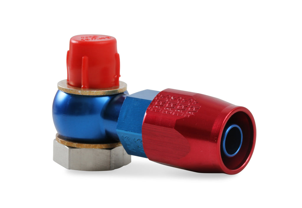 Earls 9/16"-24 Bango Swivel-Seal® Hose End AN -6 Red/Blue