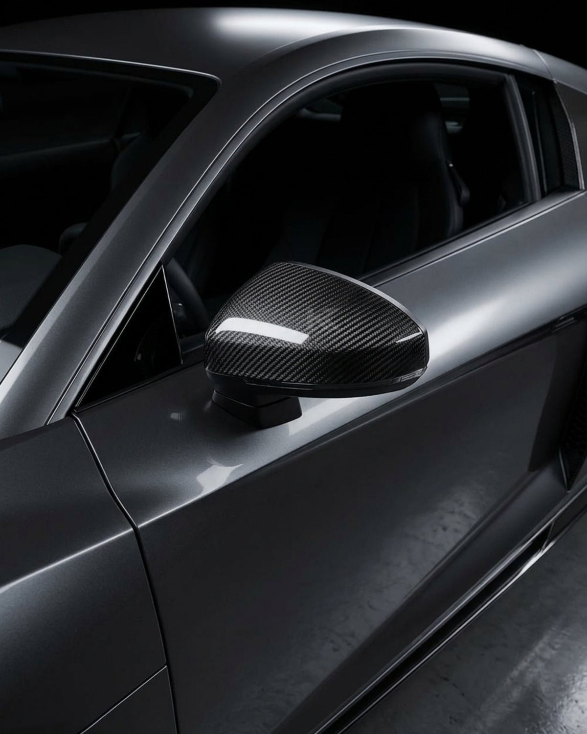 2019–2023 Audi R8 V10 Coupe Mirror Covers – Prepreg Dry Carbon Fiber