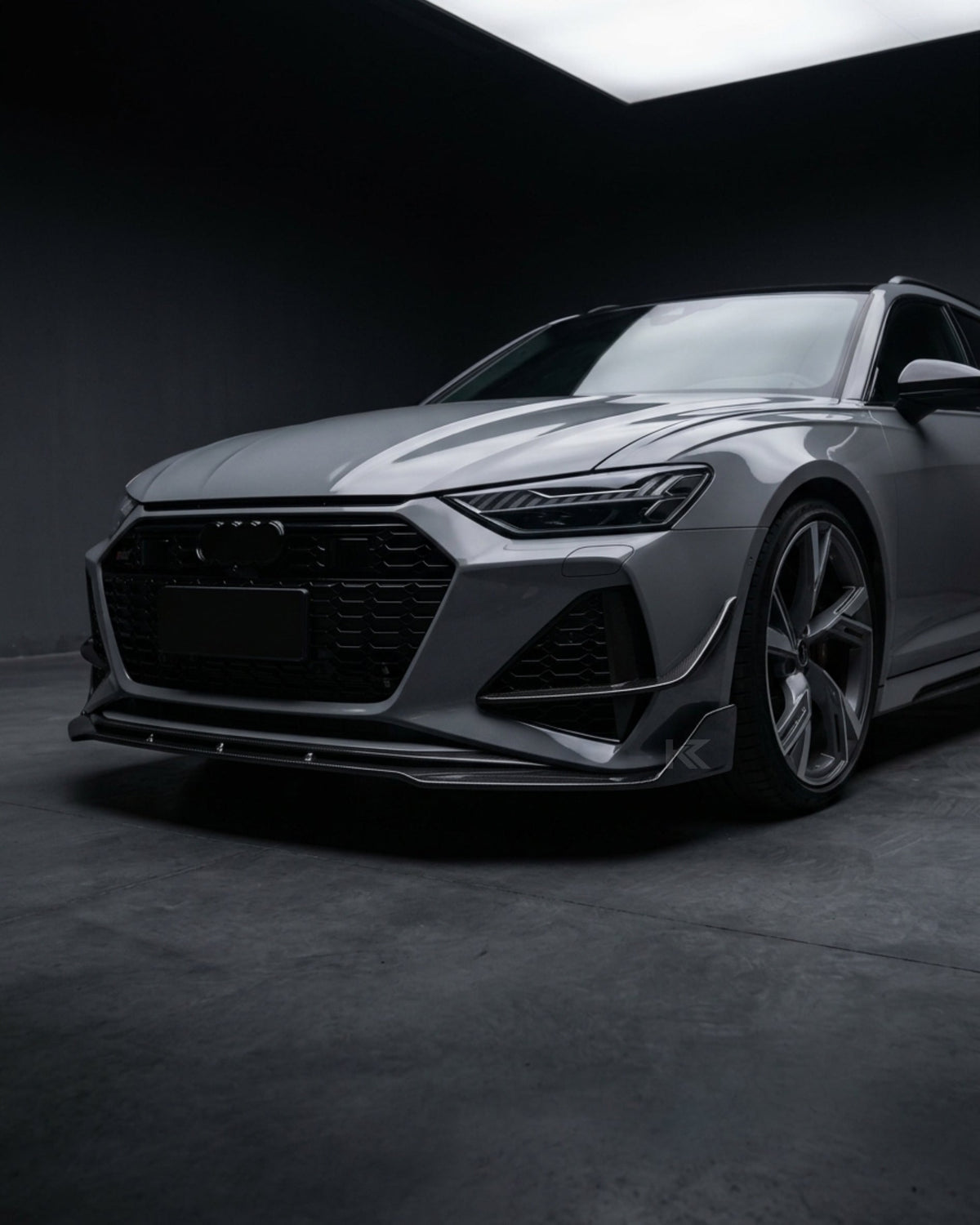 2019–2021 Audi RS6 C8 Avant Front Bumper Lip Spoiler – Pre-Preg Dry Carbon Fiber
