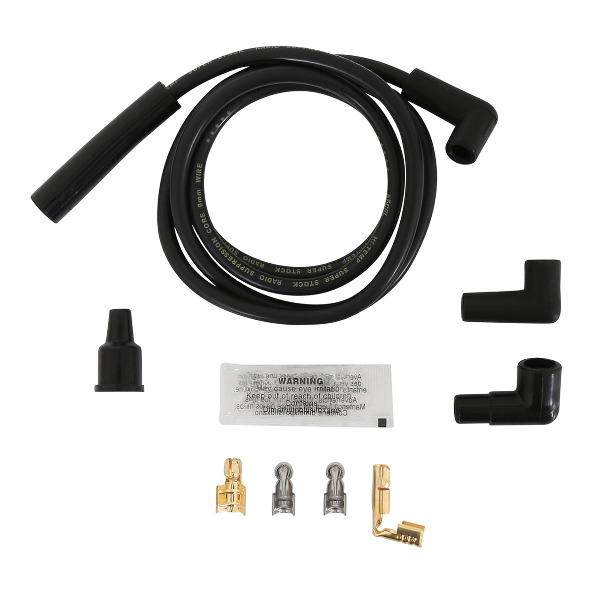 Single Wire Replacement Kit - Straight and 90° Spark plug boots - Universal - Black - Straight and 90° Spark plug boots - Universal - Black