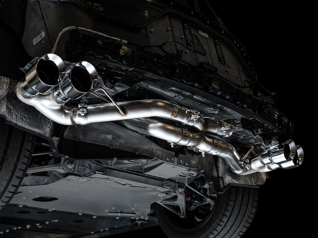 AWE Track Edition Exhaust for C8 Corvette - 4.5" Chrome Silver Tips