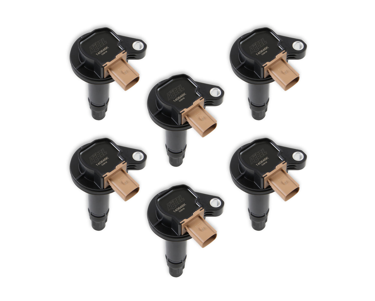 Ignition Coil - SuperCoil-2010-2016 Ford EcoBoost 3.5L V6- 6-Pack (3-Pin)- Black - brand SuperCoil feature advanced bobbin technology