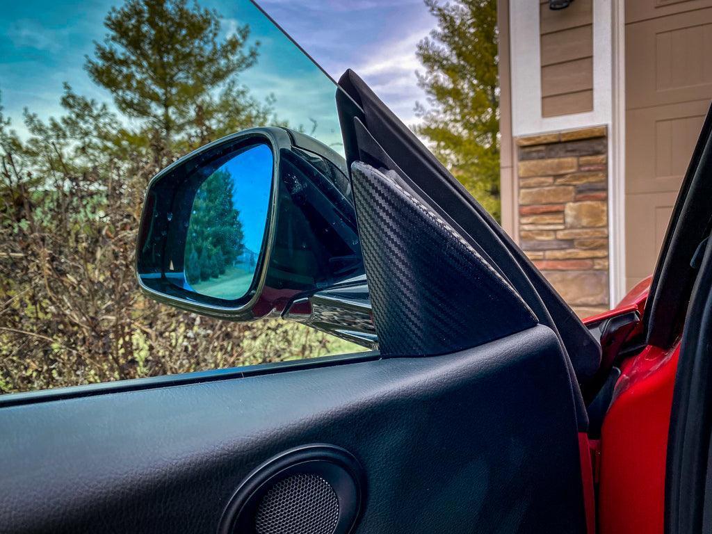 3D Carbon Inner Door Window Triangle Trim Overlays - 2020+ Supra