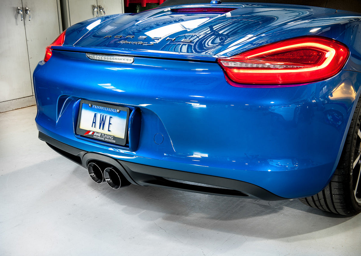 AWE Performance Exhaust System for Porsche 981 - With Diamond Black Tips