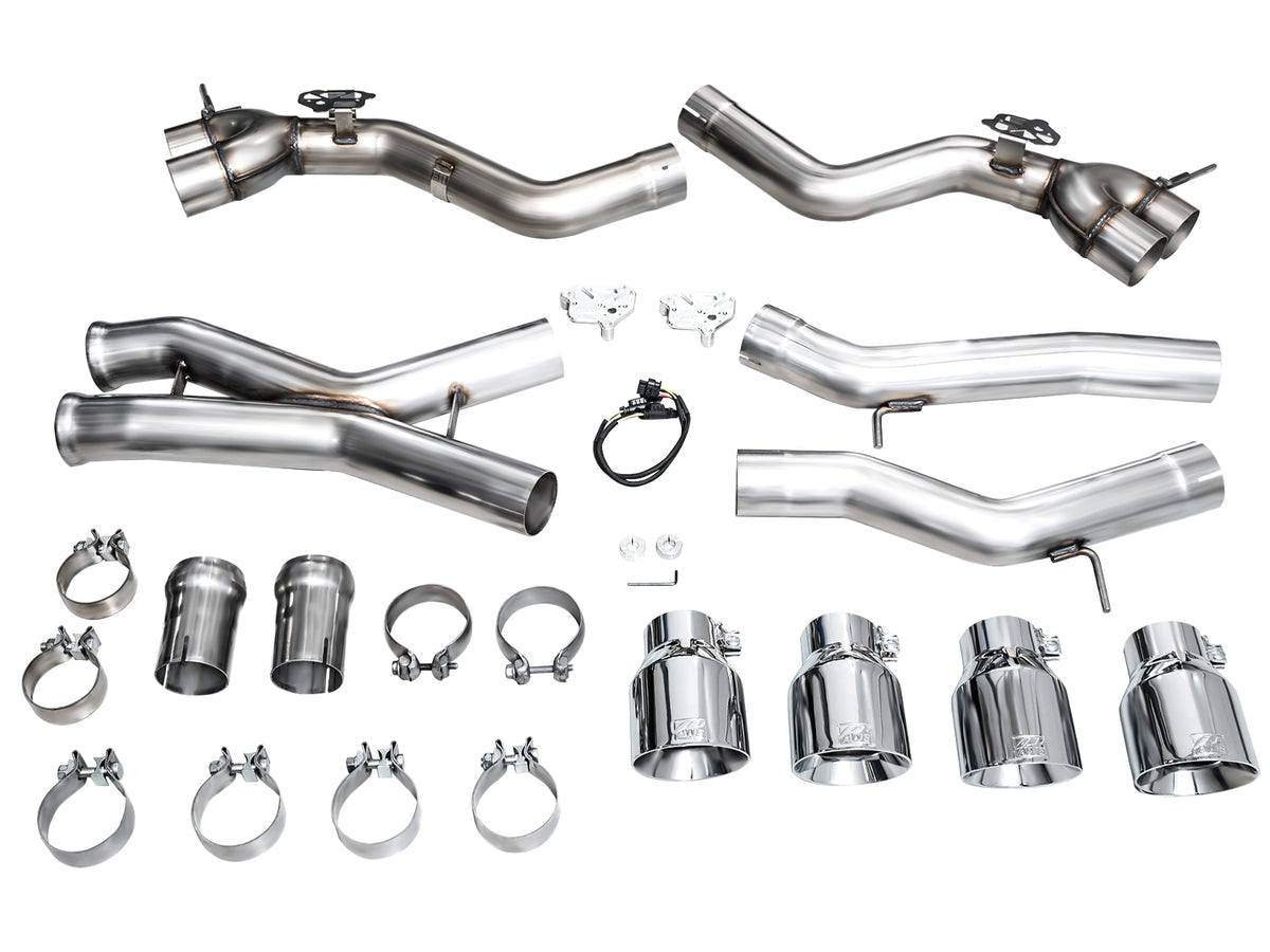 AWE Track Edition Exhaust for BMW G87 M2 - 4.5" Chrome Silver Tips