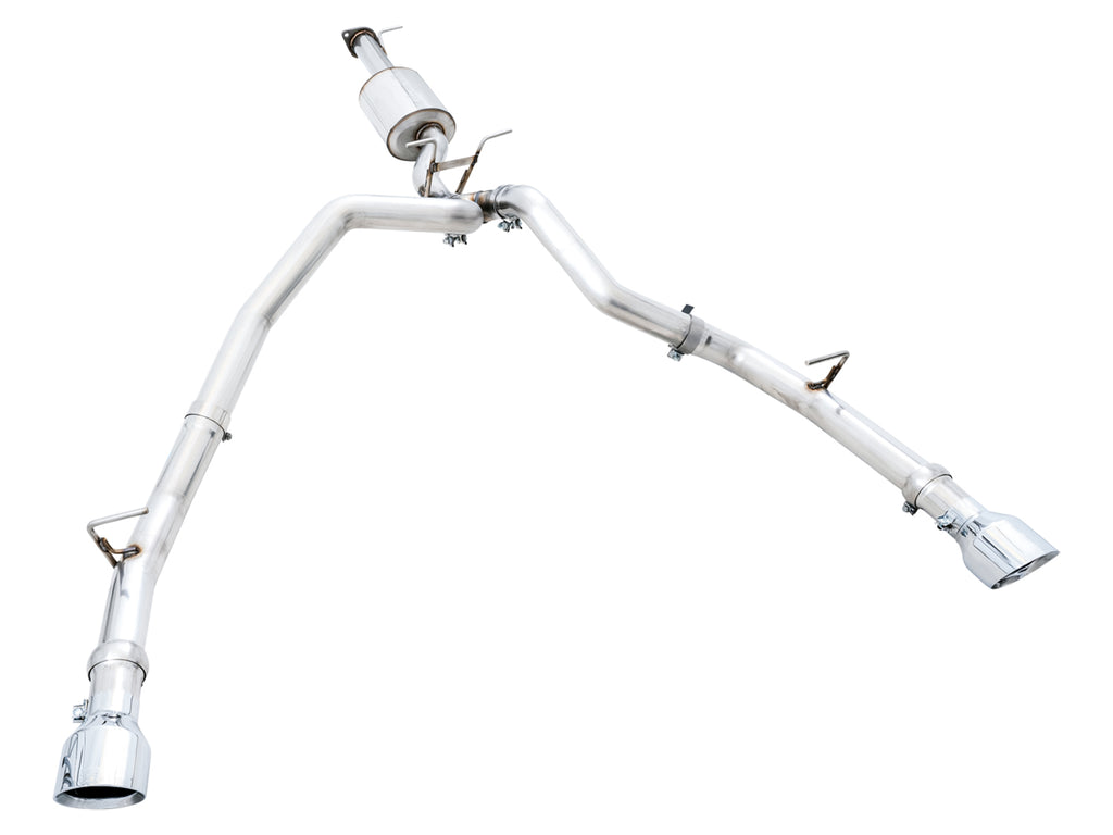 AWE 0FG Dual Rear Exit Catback for 5th Gen RAM 1500 5.7L (with bumper cutouts) - Chrome Silver Tips