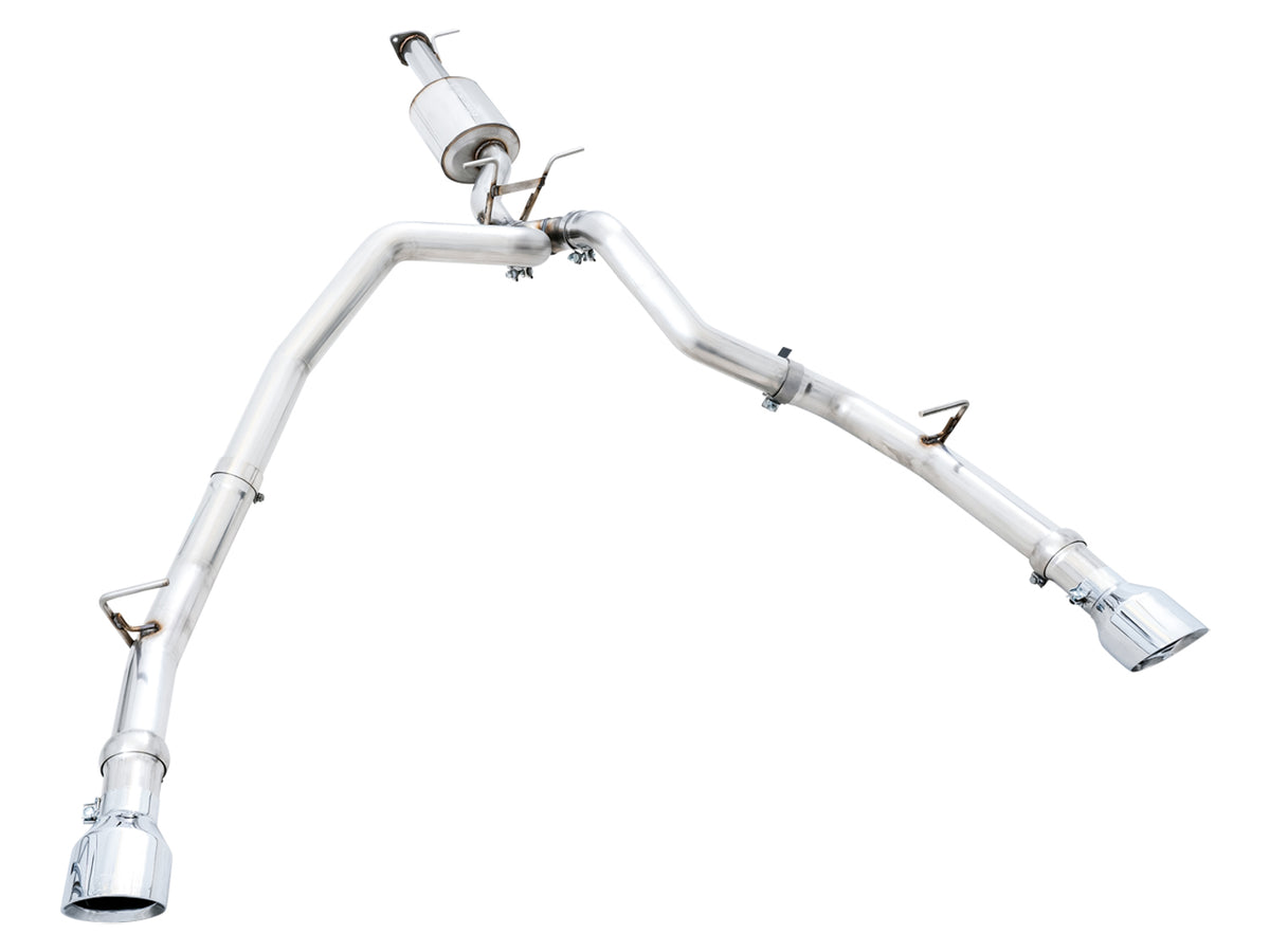 AWE 0FG Dual Rear Exit Catback for 5th Gen RAM 1500 5.7L (with bumper cutouts) - Chrome Silver Tips