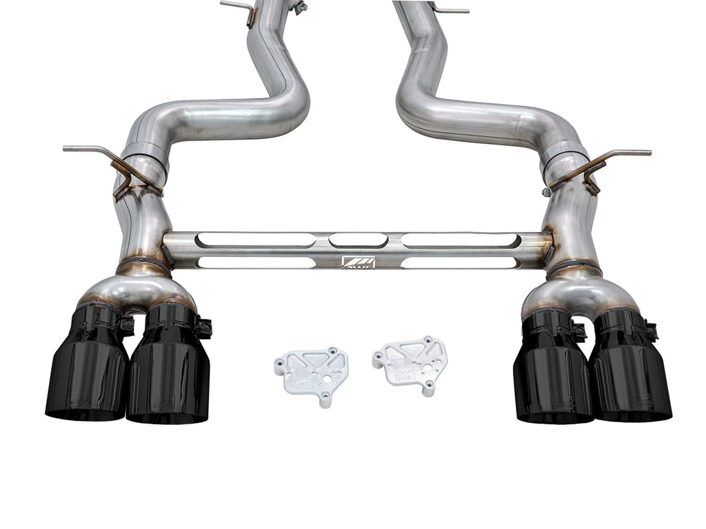 AWE Track Edition Catback Exhaust for BMW F8X M3/M4 - 4" Diamond Black Tips