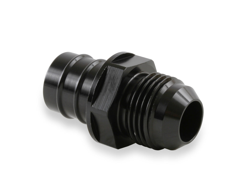 GM LS PCV Fitting -10 AN Male Black Anodized Finish - Fits Many GM OE Valve Covers w/ 3/4" ID on Grommet