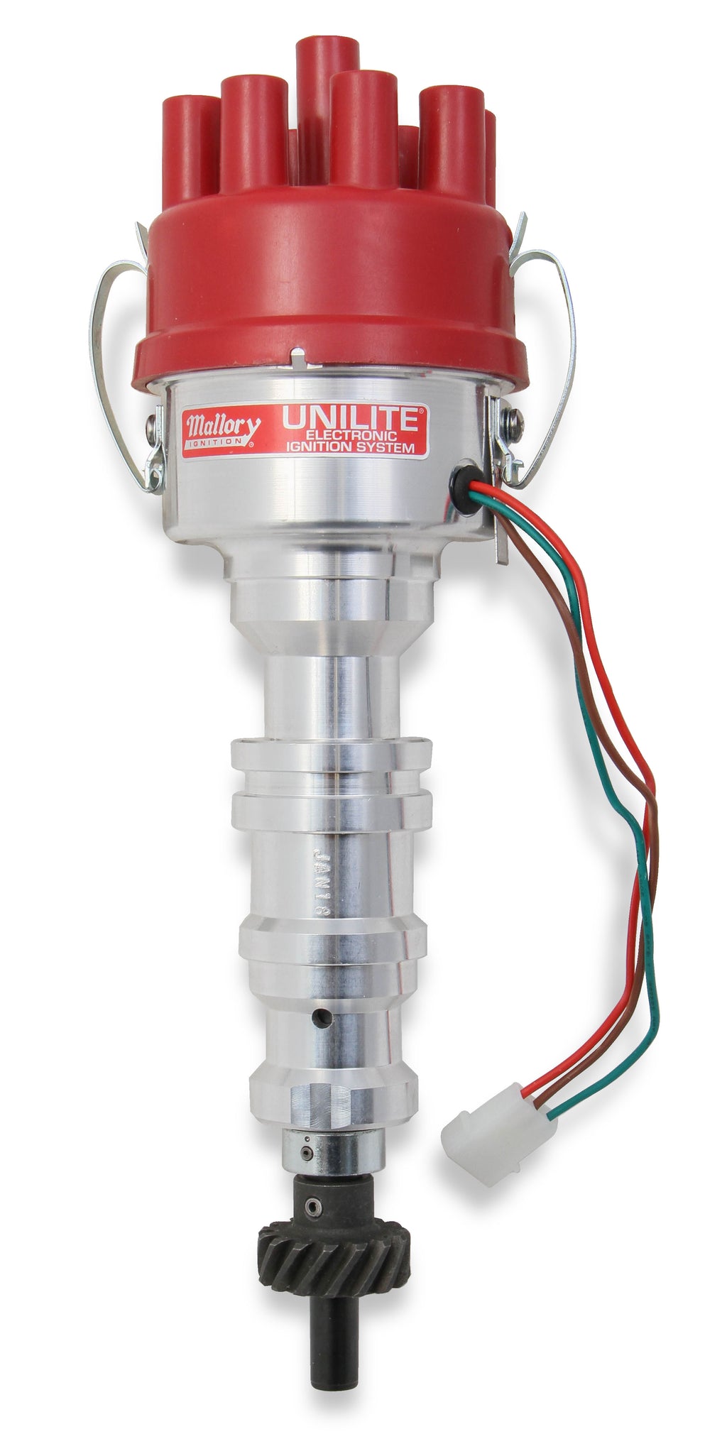 Mallory Unilite Distributor with built-in electronic ignition module.