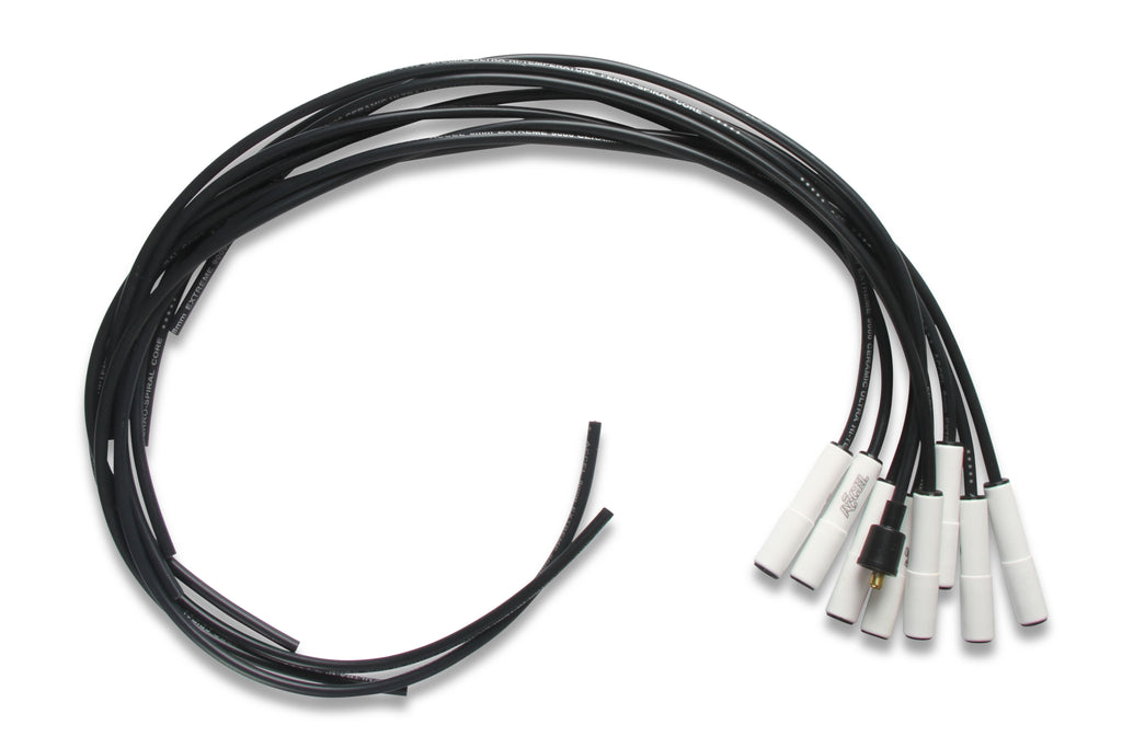 Spark Plug Wire Set - Universal - 180 Deg White Ceramic Boots - These ceramic boot spiral core universal fit spark plug wire sets have straight 180 degree boots.