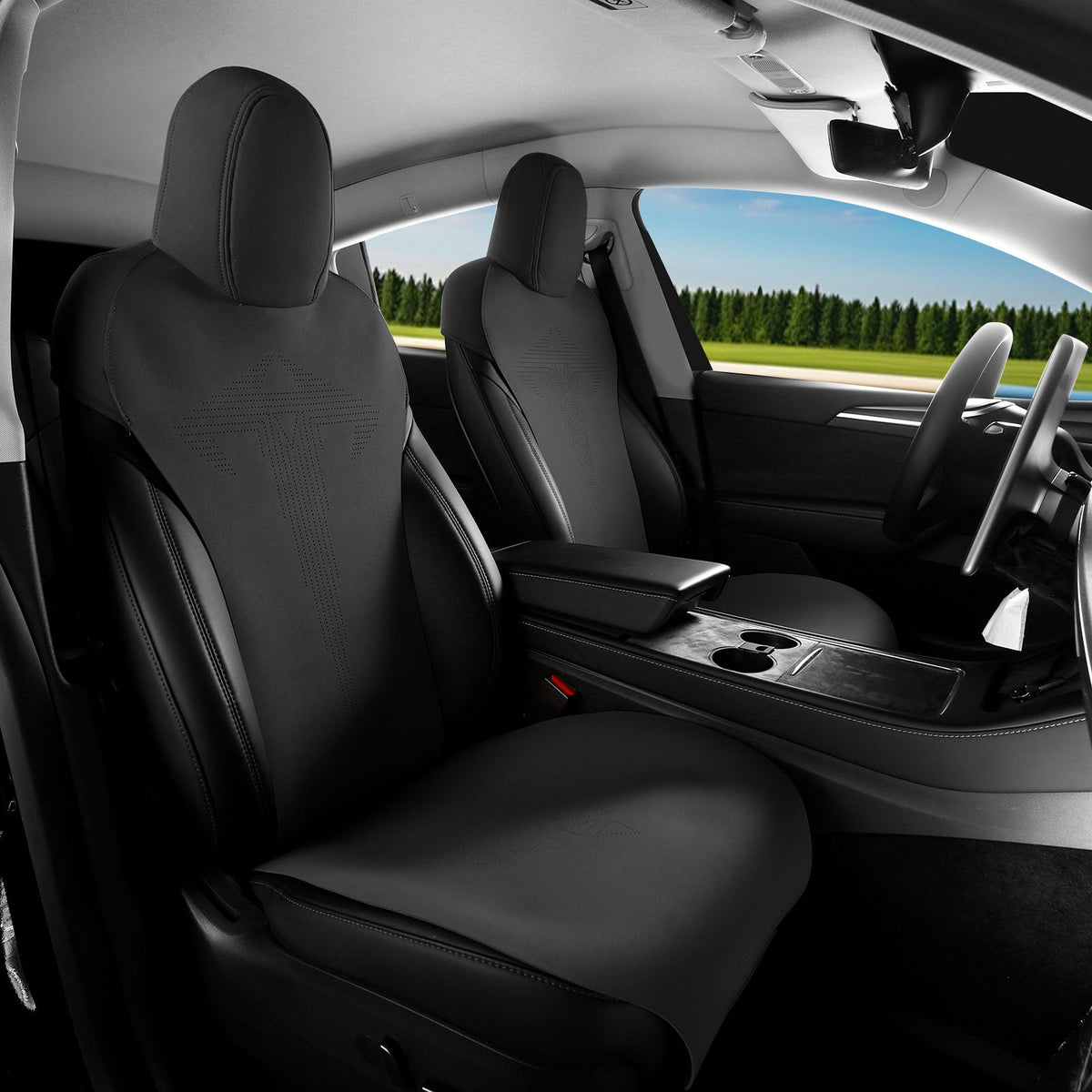 2020-2024 Tesla Model Y Seat Covers Cushions V1 Suede Leather