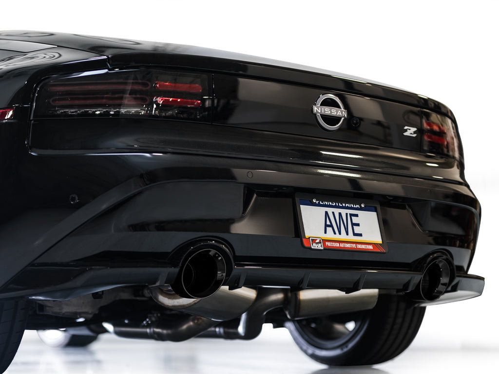 AWE Track Edition Exhaust for Nissan Z - 5” Diamond Black Tips