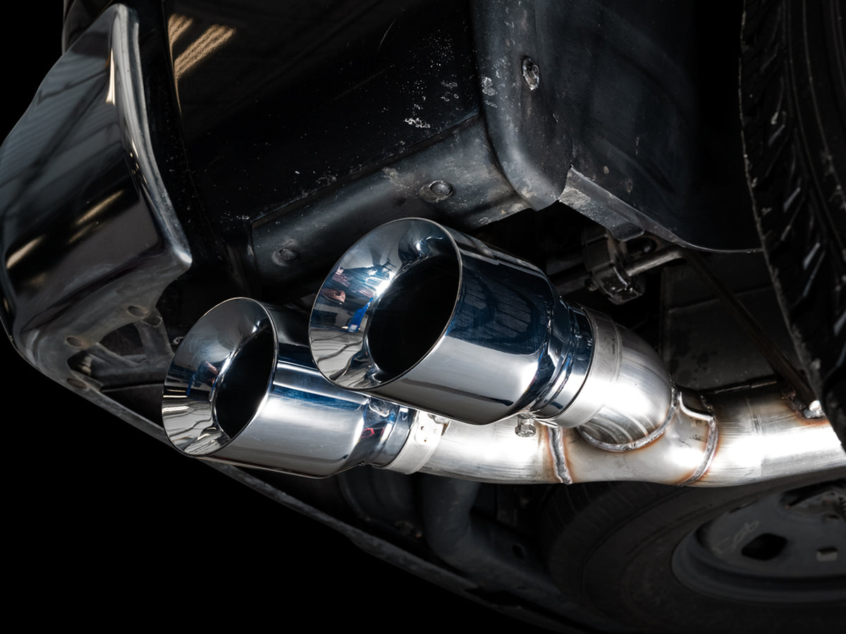 AWE 0FG Single Side Exit Catback Exhaust for 4th Gen RAM 1500 5.7L (without bumper cutouts) - Dual Chrome Tips