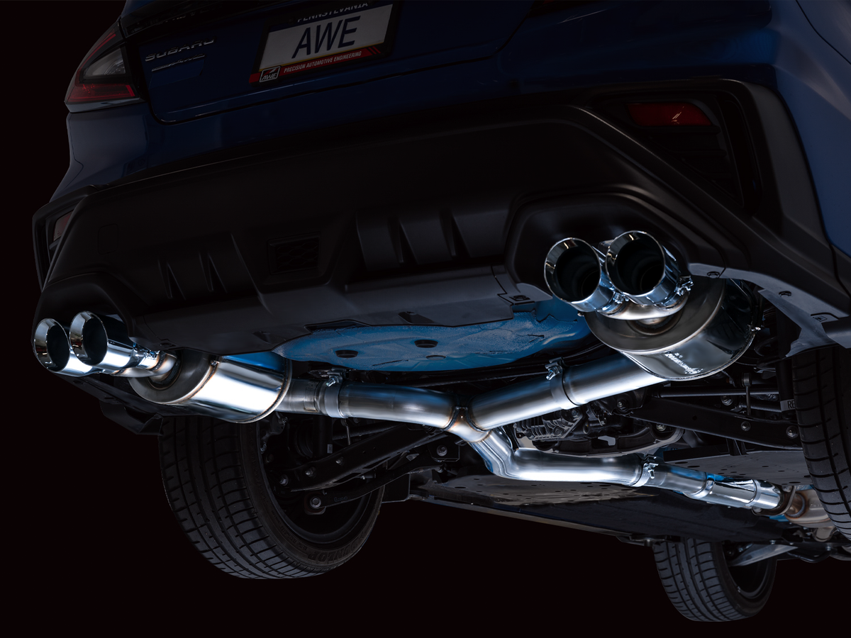 AWE Touring Edition Catback Exhaust for VB Subaru WRX - 4" Chrome Silver Tips
