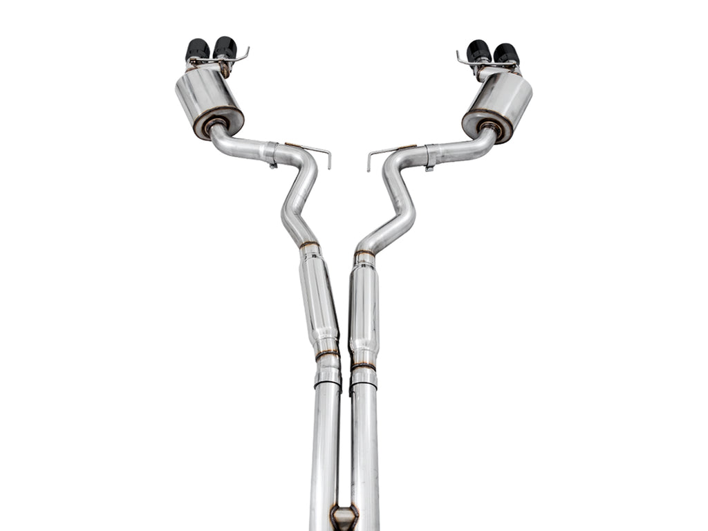 AWE Touring Edition Cat-back Exhaust for the '18-'23 S550 Mustang GT - Quad Diamond Black Tips