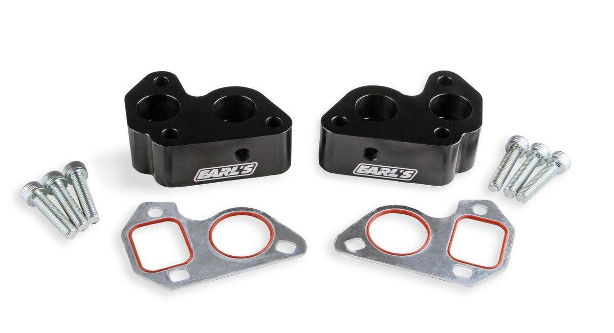Fits GM LS Engines - Includes (2) -12 AN O-Ring ports on Each side of the block.  1/8" NPT port for use with Steam Tube Plumbing.  Billet Aluminum w/ Black Anodized Finish