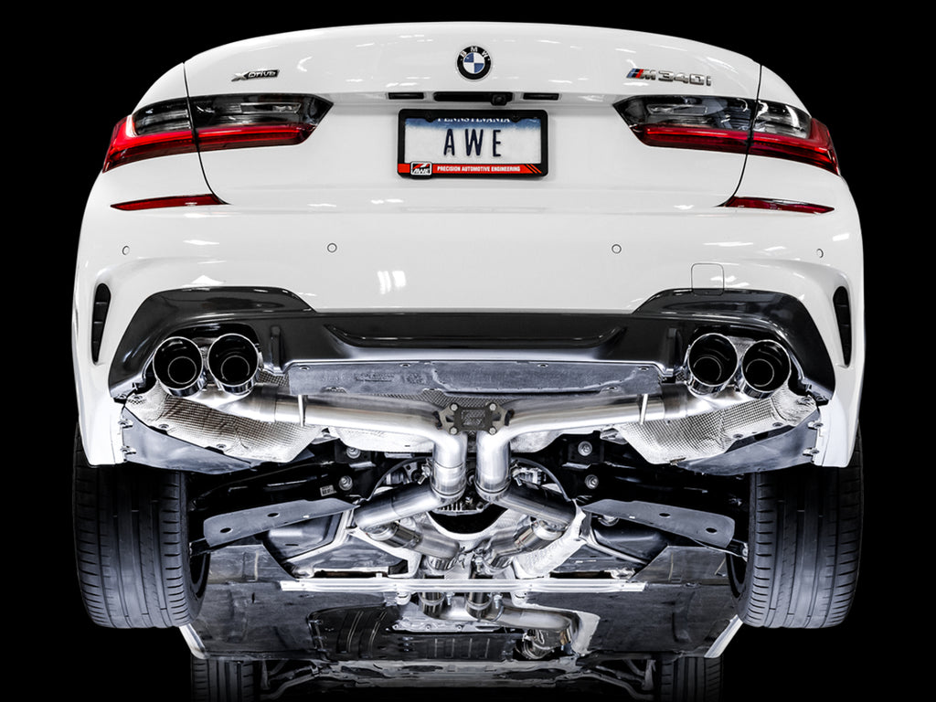 AWE Track Edition Exhaust for G2X M340i / M440i - 4" Chrome Silver Tips