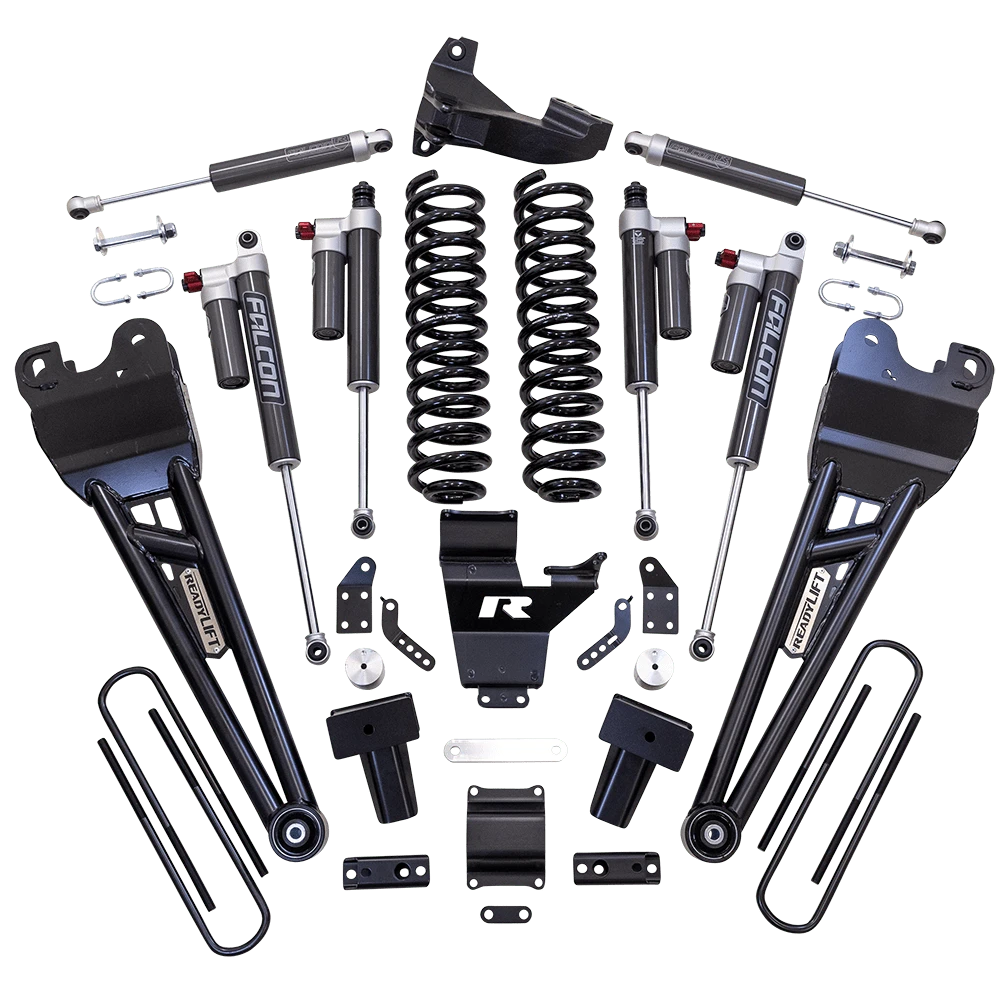 4" COIL SPRING SUSPENSION SYSTEM WITH FALCON MAX3.3 SHOCKS AND RADIUS ARMS - 2023-2026 FORD SUPER DUTY F250/F-350 4WD
