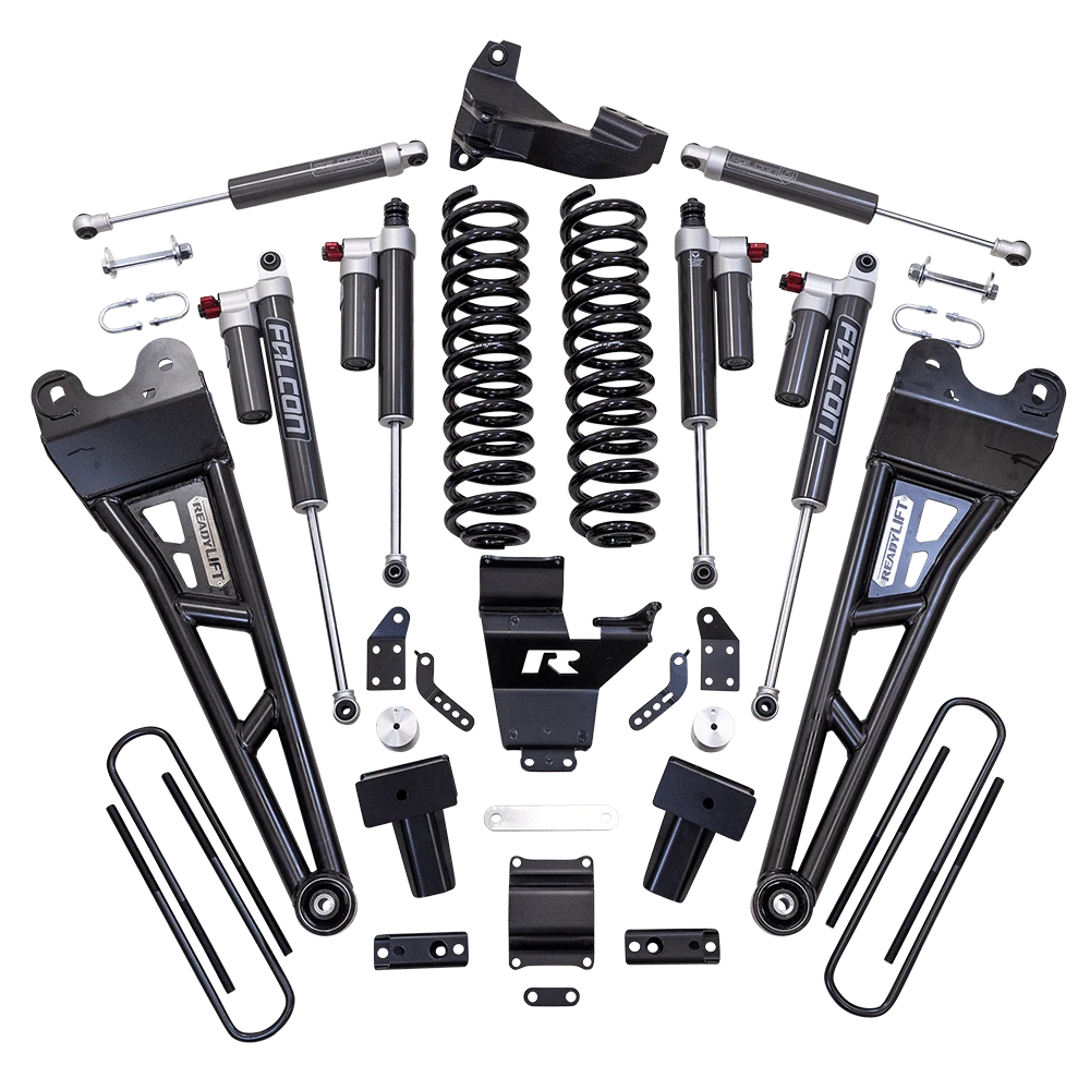 4" COIL SPRING SUSPENSION SYSTEM WITH FALCON MAX3.3 SHOCKS AND RADIUS ARMS - 2017-2022 FORD SUPER DUTY F250/F-350 4WD