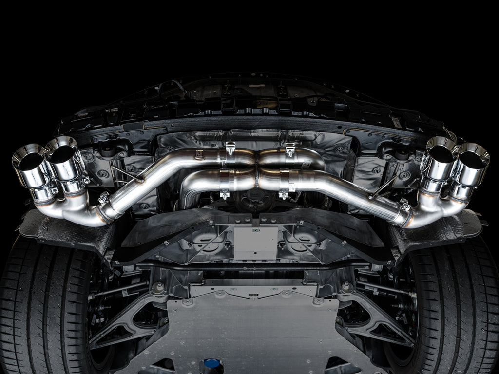 AWE Track Edition Exhaust for C8 Corvette - 4.5" Chrome Silver Tips