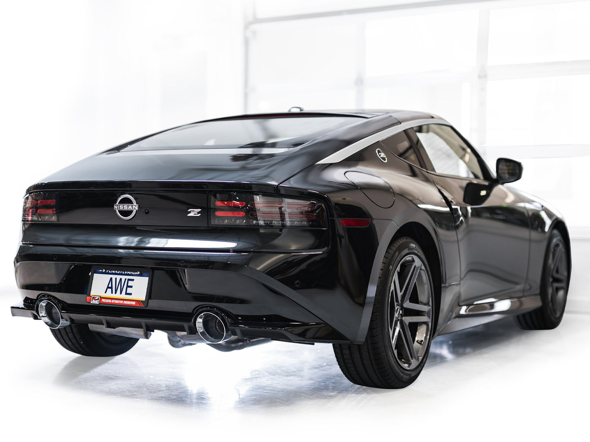 AWE Track Edition Exhaust for Nissan Z - 5” Chrome Silver Tips