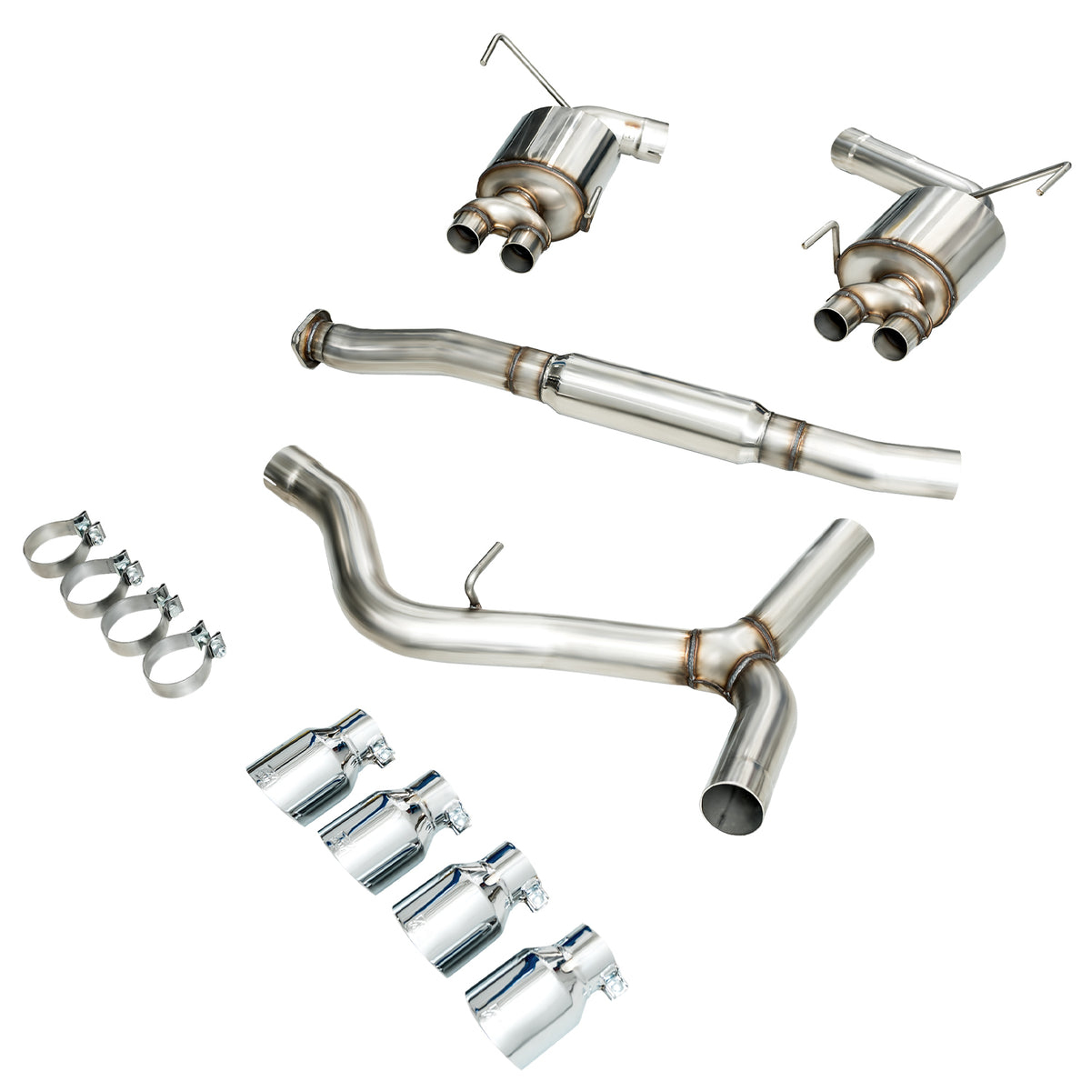 AWE Touring Edition Exhaust for 2015+ VA WRX Sedan - 4" Chrome Silver Quad Tips